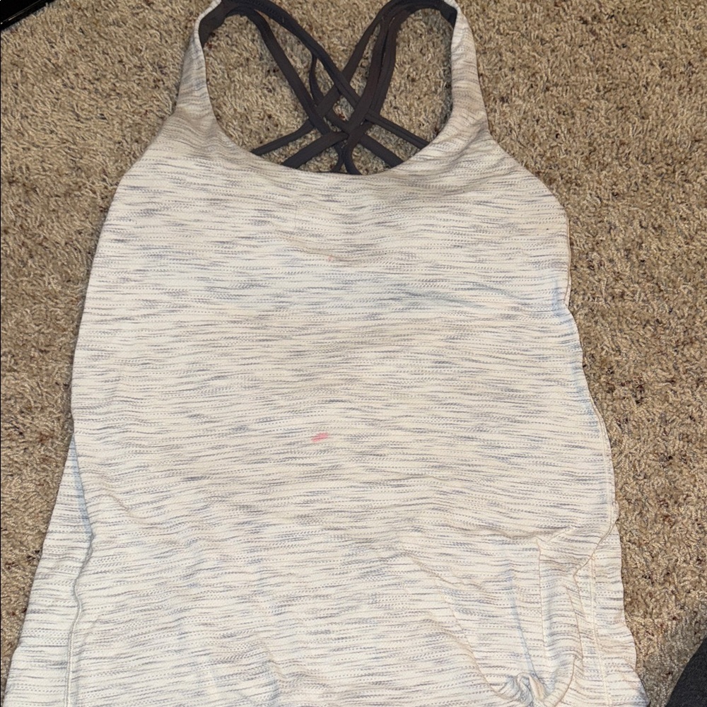 lululemon Gray Strappy Tank Top with open back